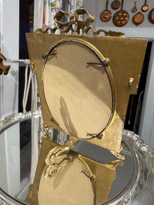 Antique frame with ormolu bow and kickstand