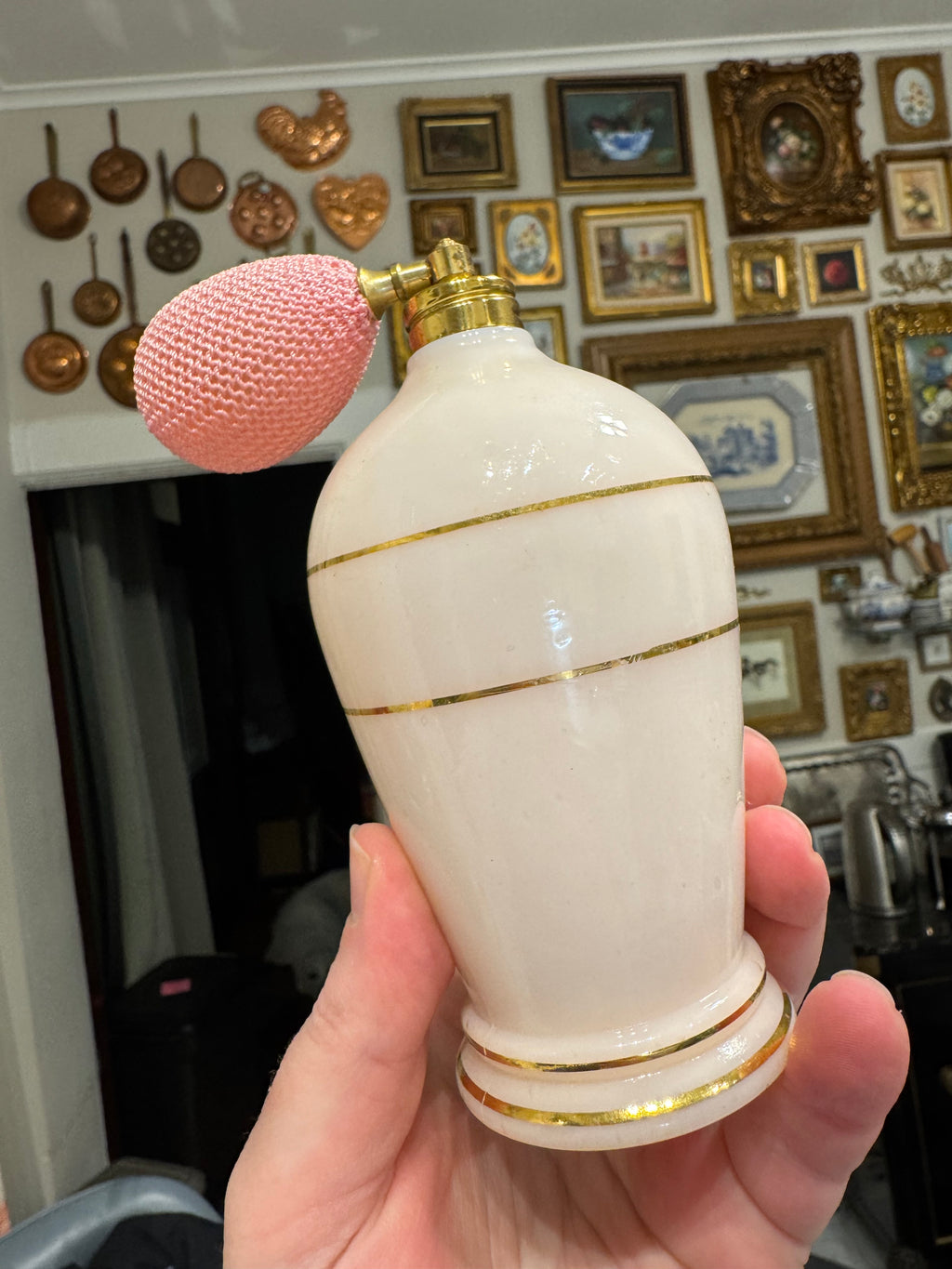 Pink opaline perfume bottle