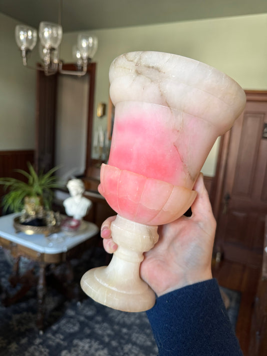 Pink alabaster urn