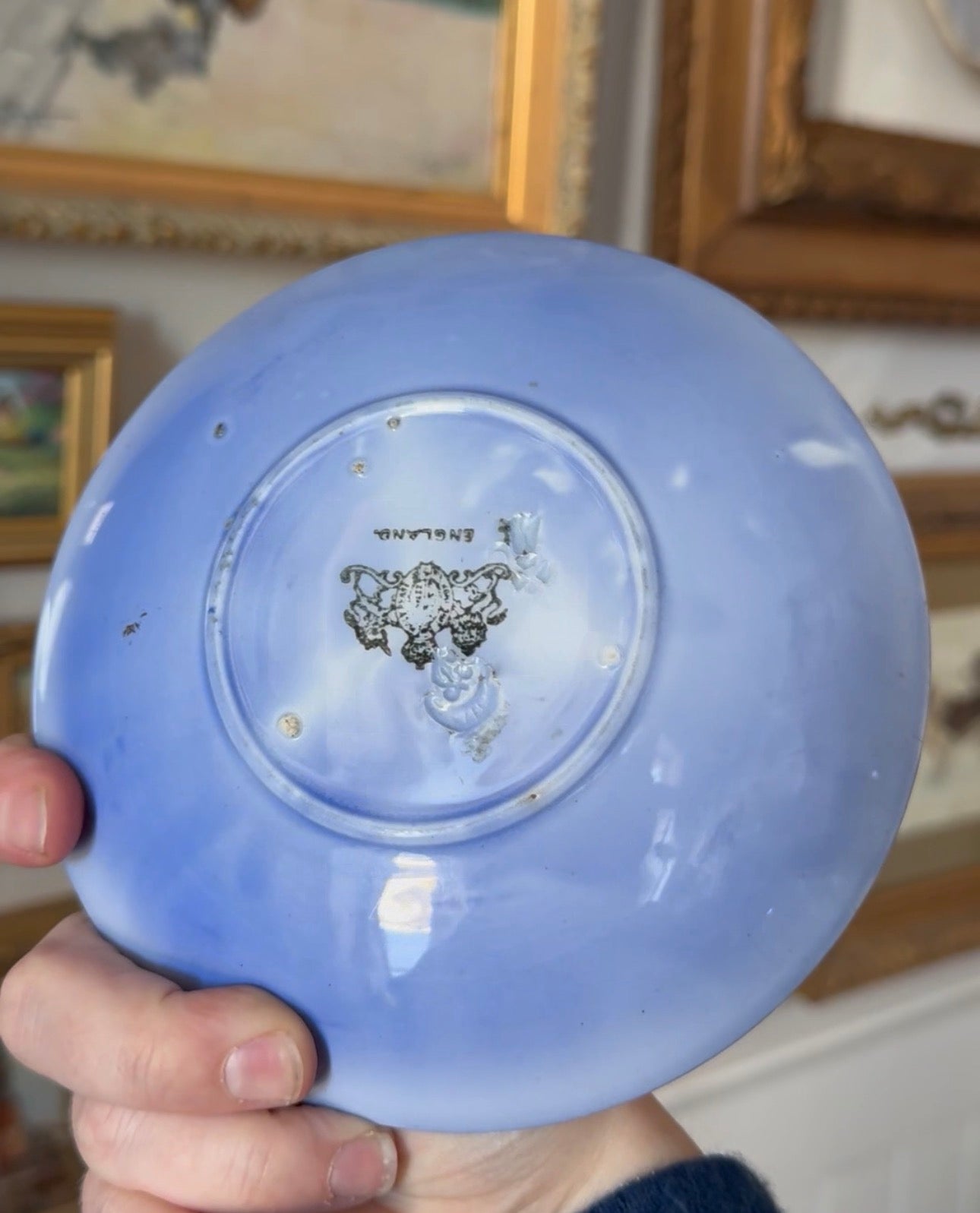 Antique flow blue saucer